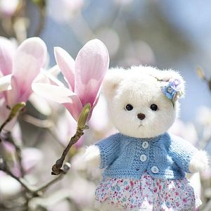 Медведь Lina TeddyTales "Незабудка", S, пудинговый, 20 см